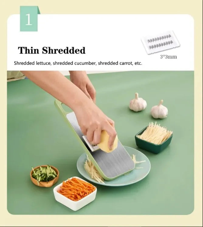 5in1 Vegetable Stainless Steel Cutter (with Box Packing)